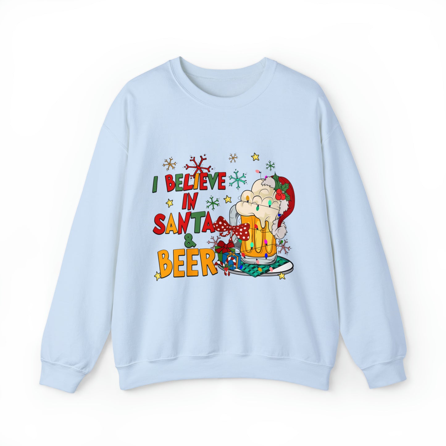 Santa and Beer Women's and Men's Unisex Christmas Sweatshirt