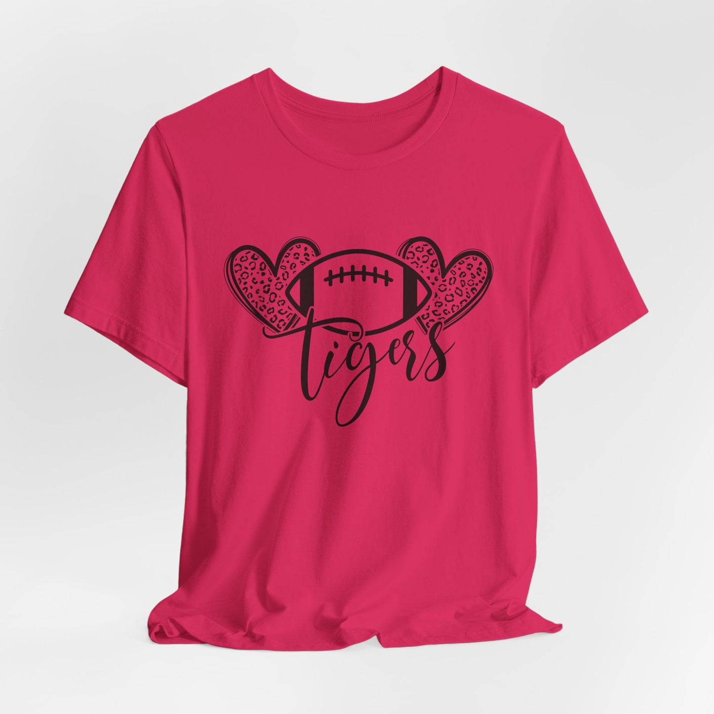 Tigers Football and Hearts Women's Short Sleeve Tee