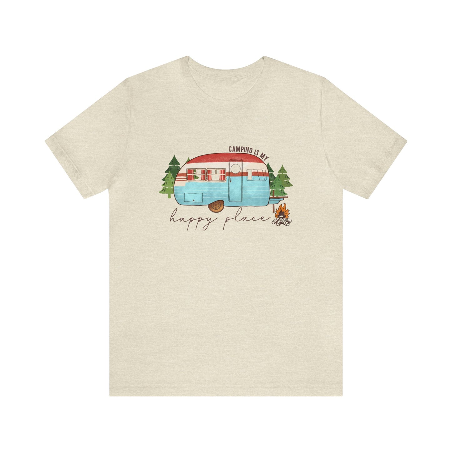 Camping is my happy place adult unisex Tshirt