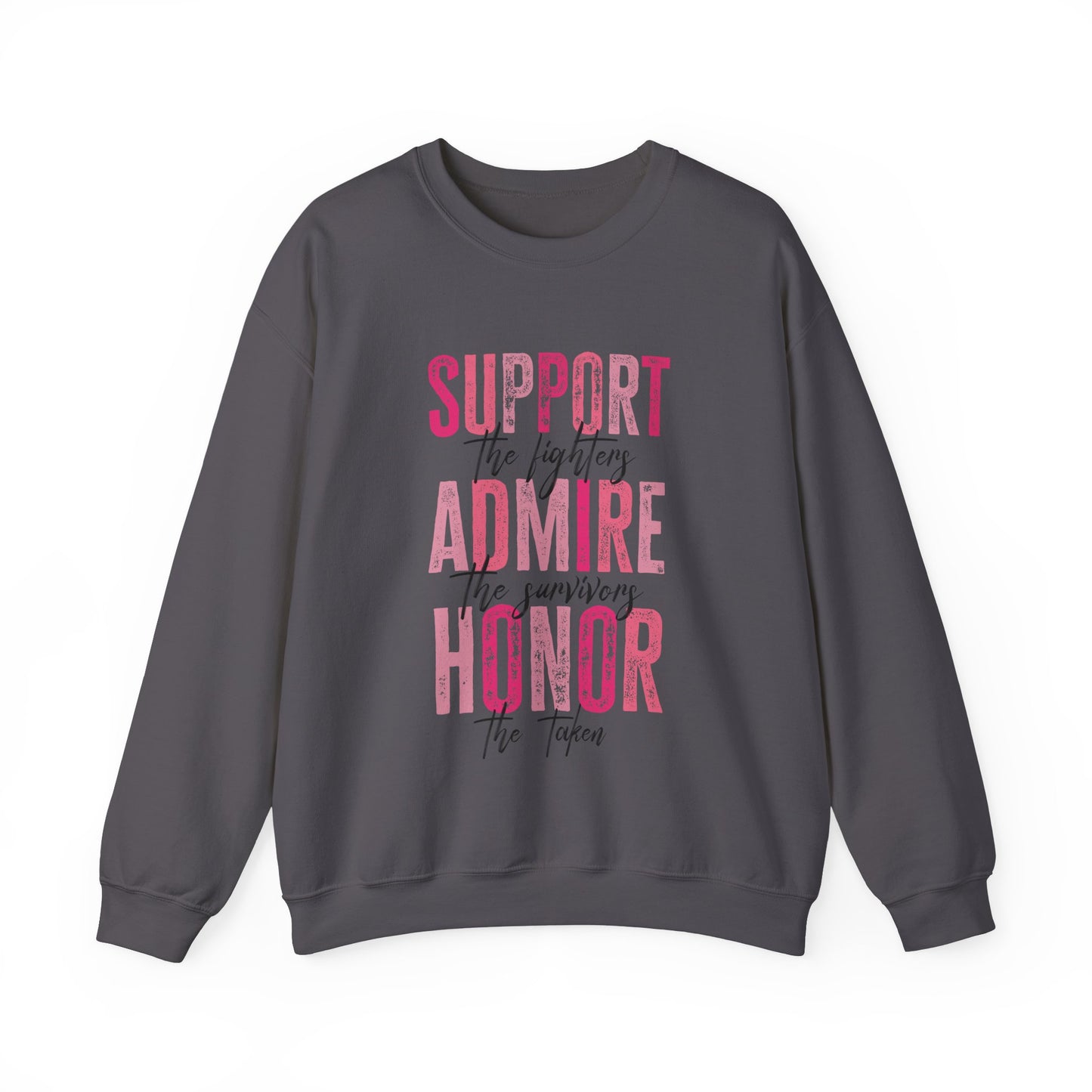 Support Admire Honor Breast Cancer Awareness Women's Crewneck Sweatshirt