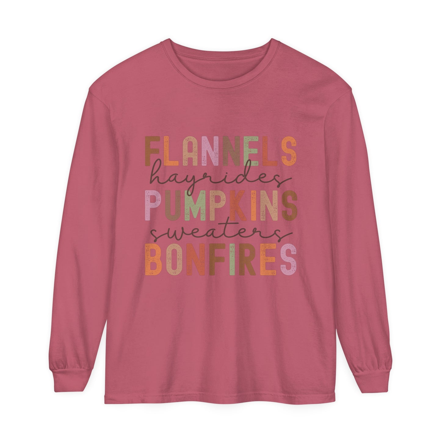 Flannels & Pumpkins Loose Long Sleeve T-Shirt