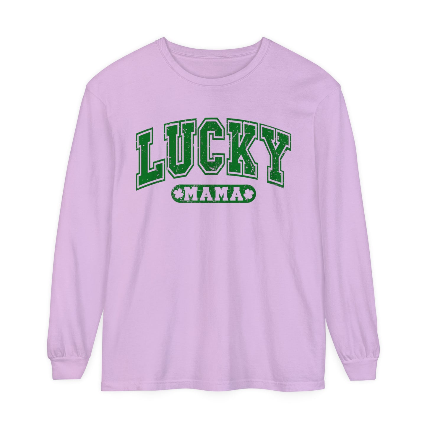 Lucky Mama St. Patrick's Day Women's Loose Long Sleeve T-Shirt