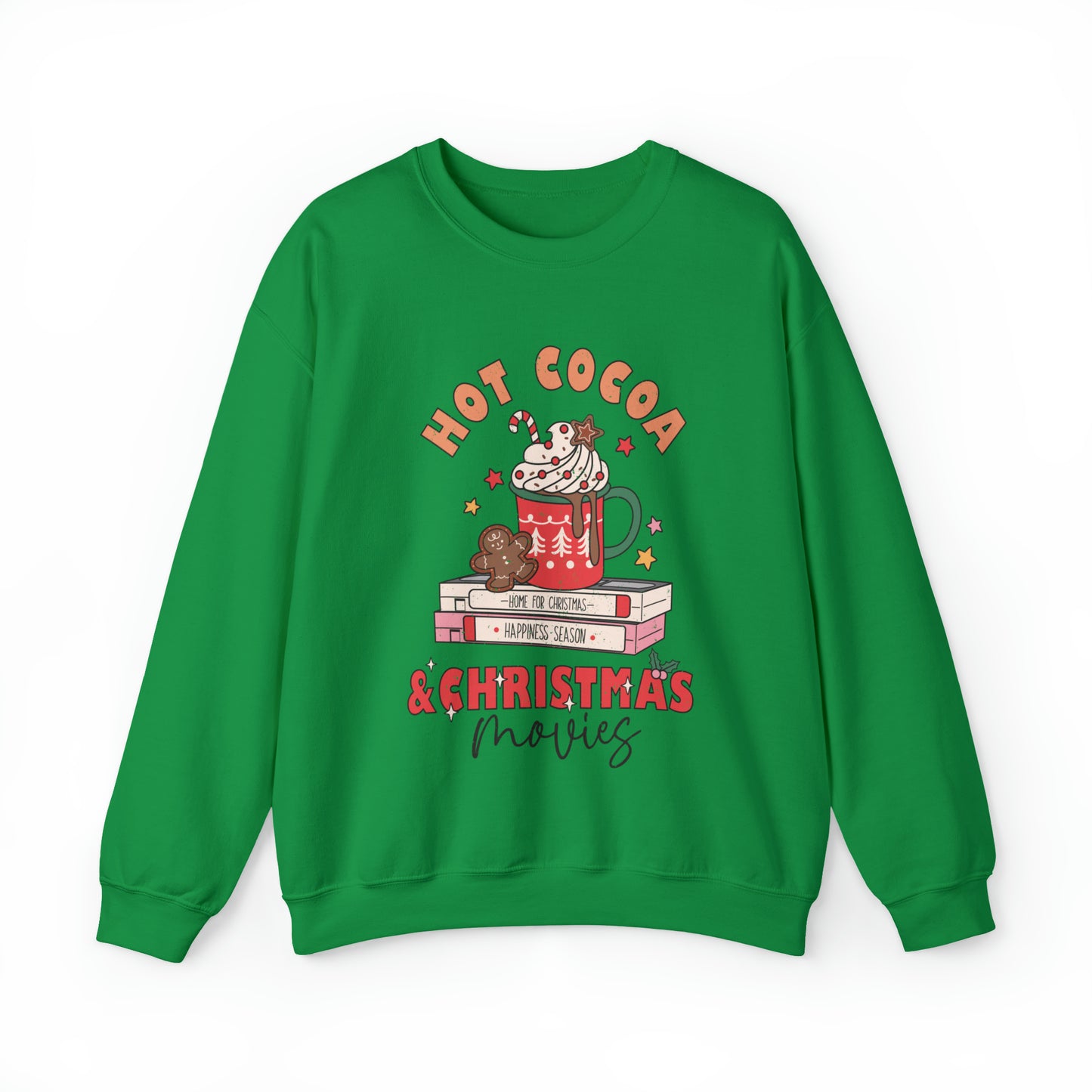 Hot Cocoa and Christmas Movies Women's Christmas Crewneck Sweatshirt