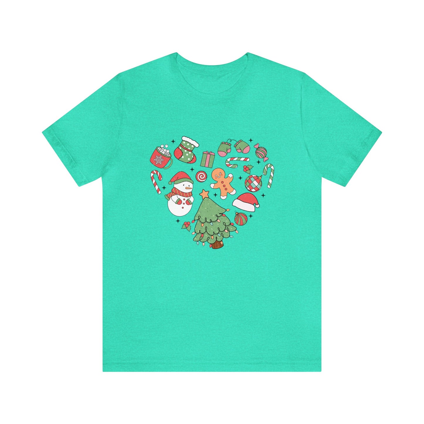 Christmas Heart Women's Short Sleeve Christmas T Shirt