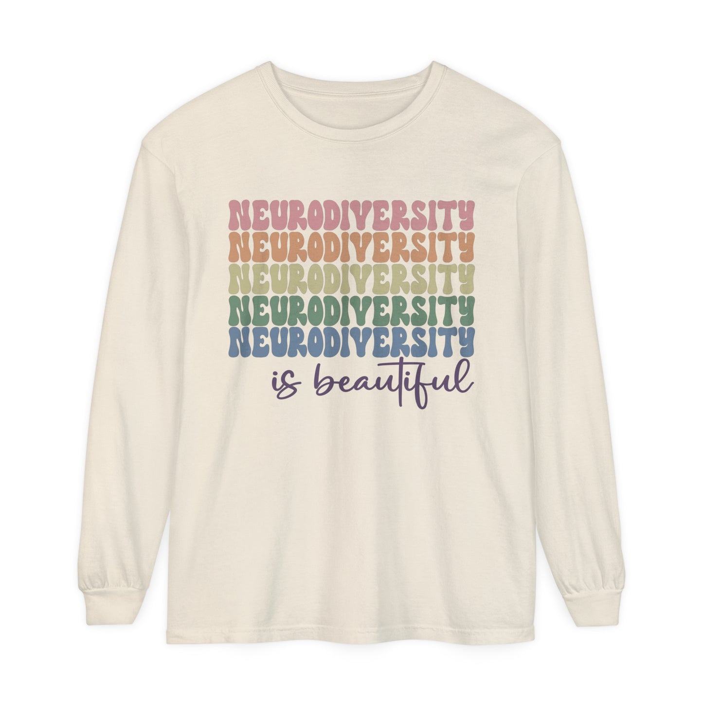 Neurodiversity is beautiful stacked Women's Long Sleeve T-Shirt