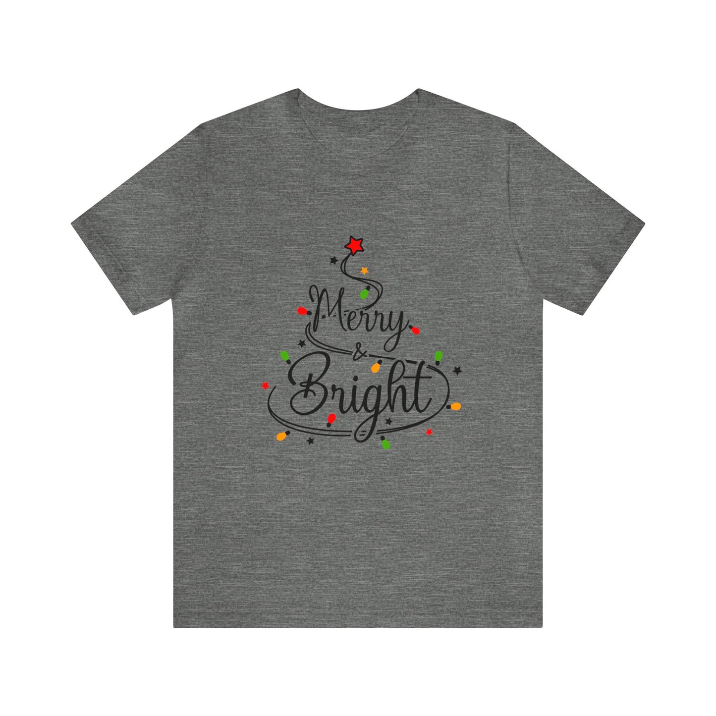 Merry & Bright Women's Short Sleeve Christmas Tree T Shirt