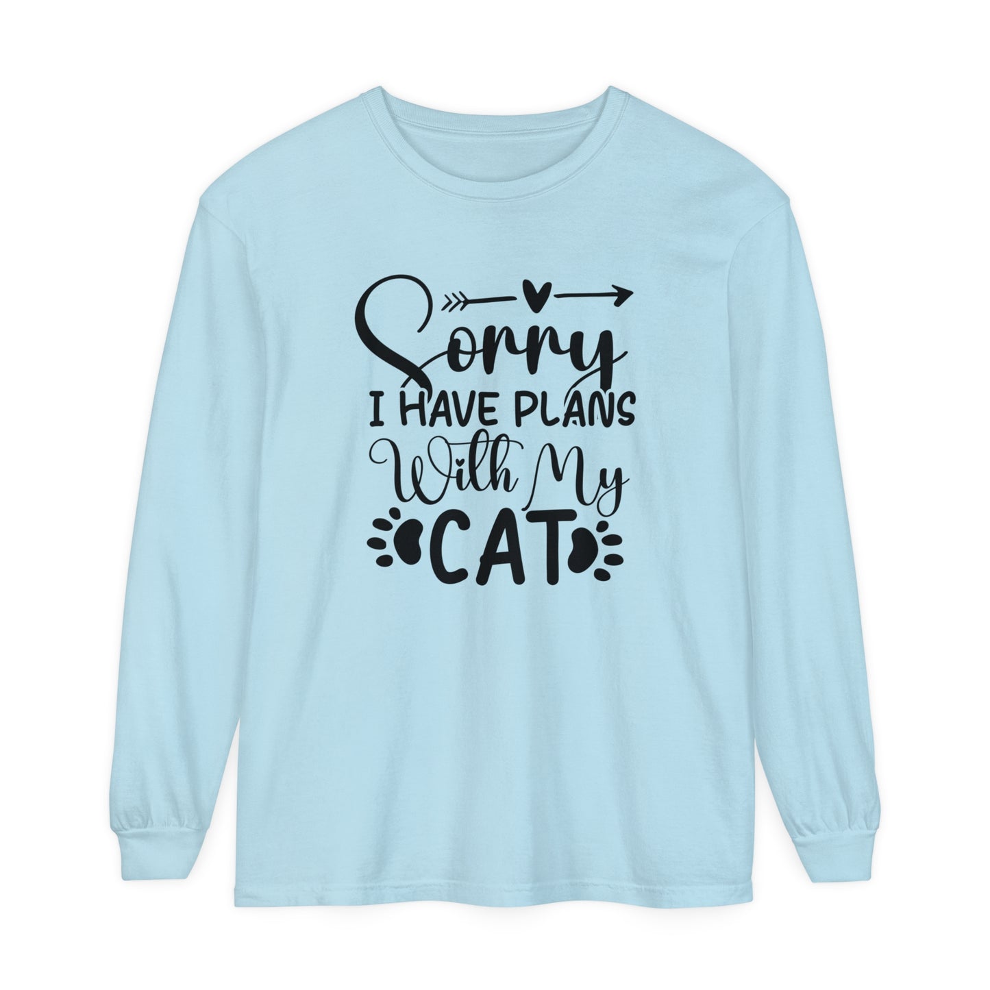 Sorry I have plans with my cat -  Cat Mom Women's Loose Long Sleeve T-Shirt