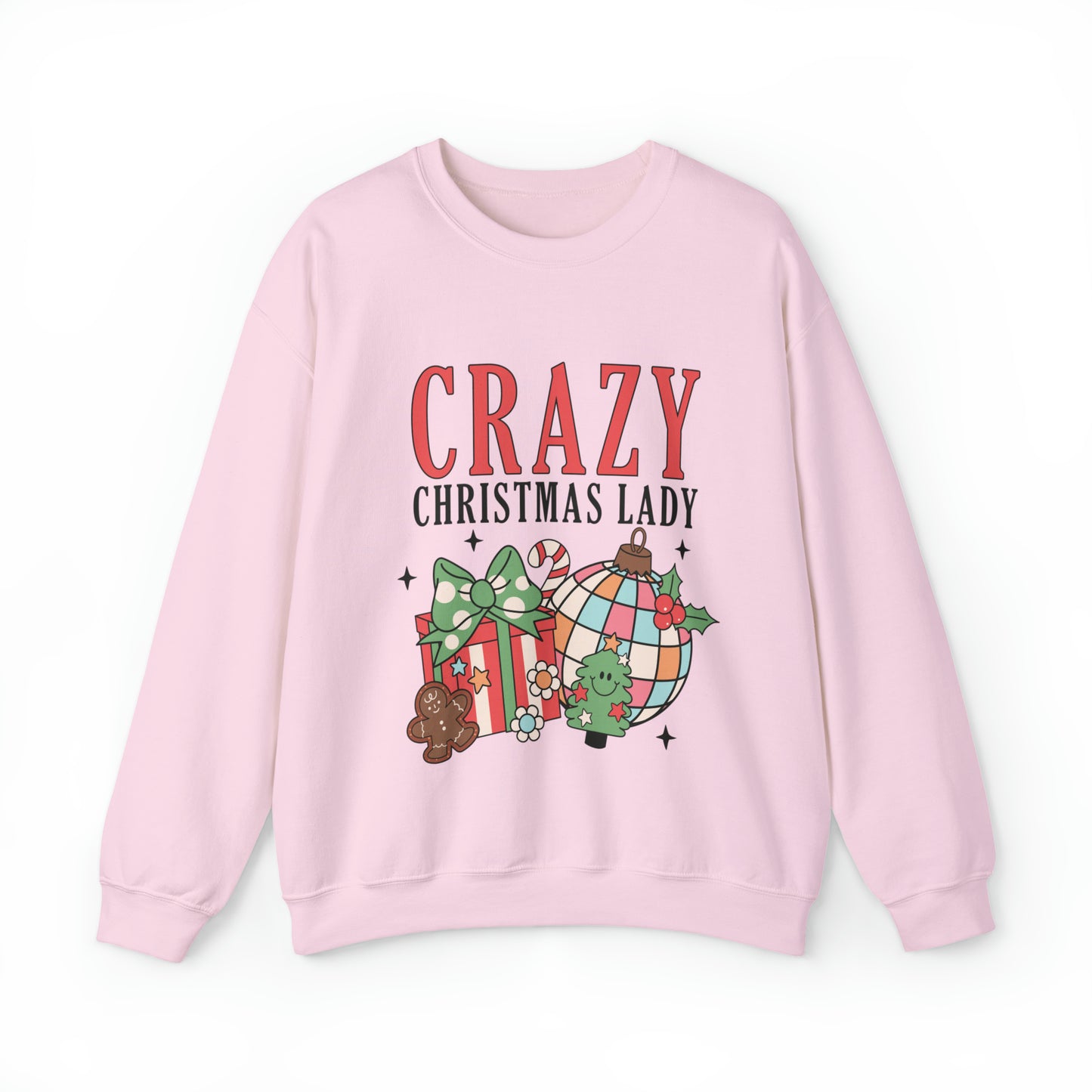 Crazy Christmas Lady Women's Crewneck Sweatshirt