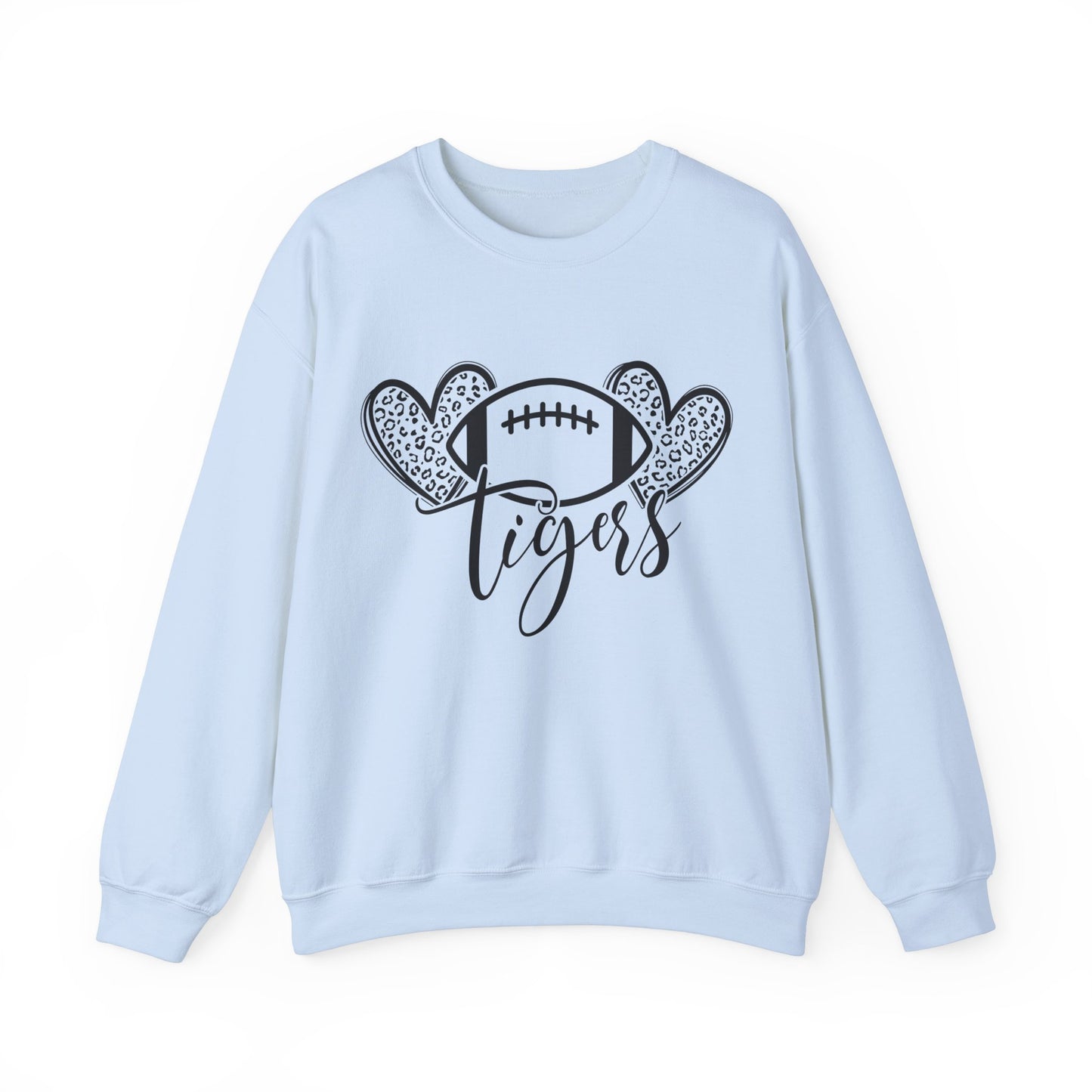 Tigers Football and Hearts Women's Crewneck Sweatshirt