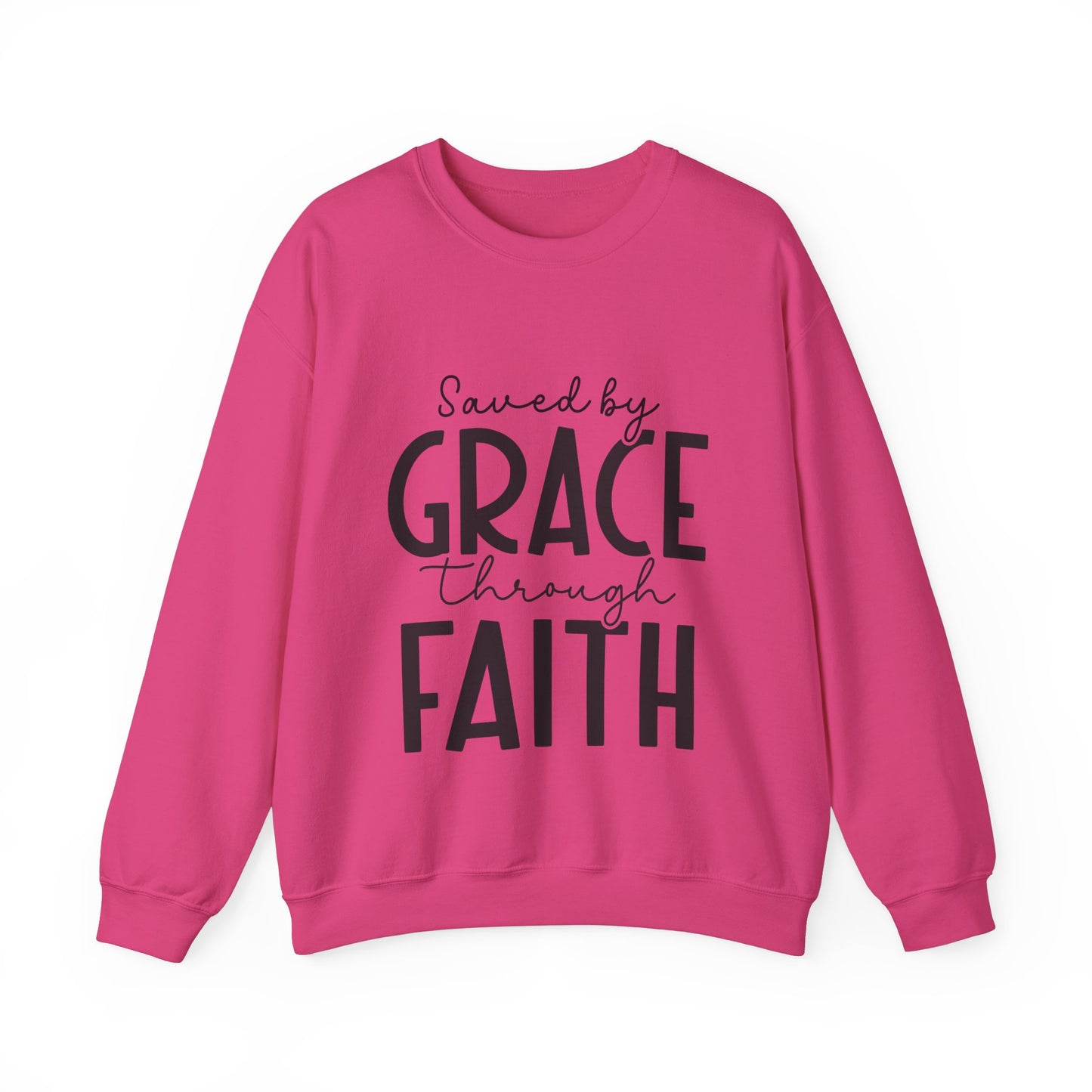 Saved By Grace Women's Easter Bible Verse Sweatshirt