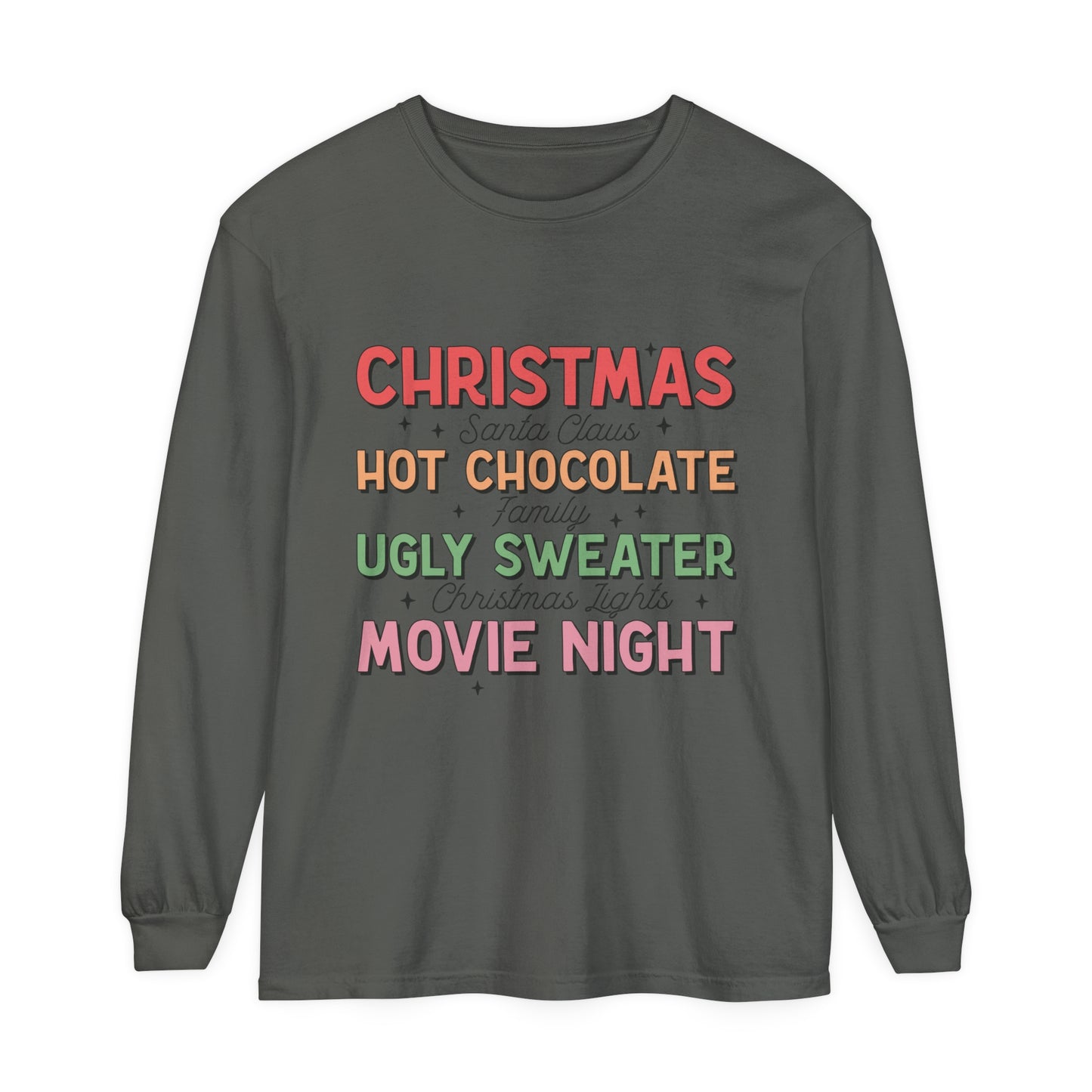 Women's Christmas Holiday Loose Long Sleeve T-Shirt