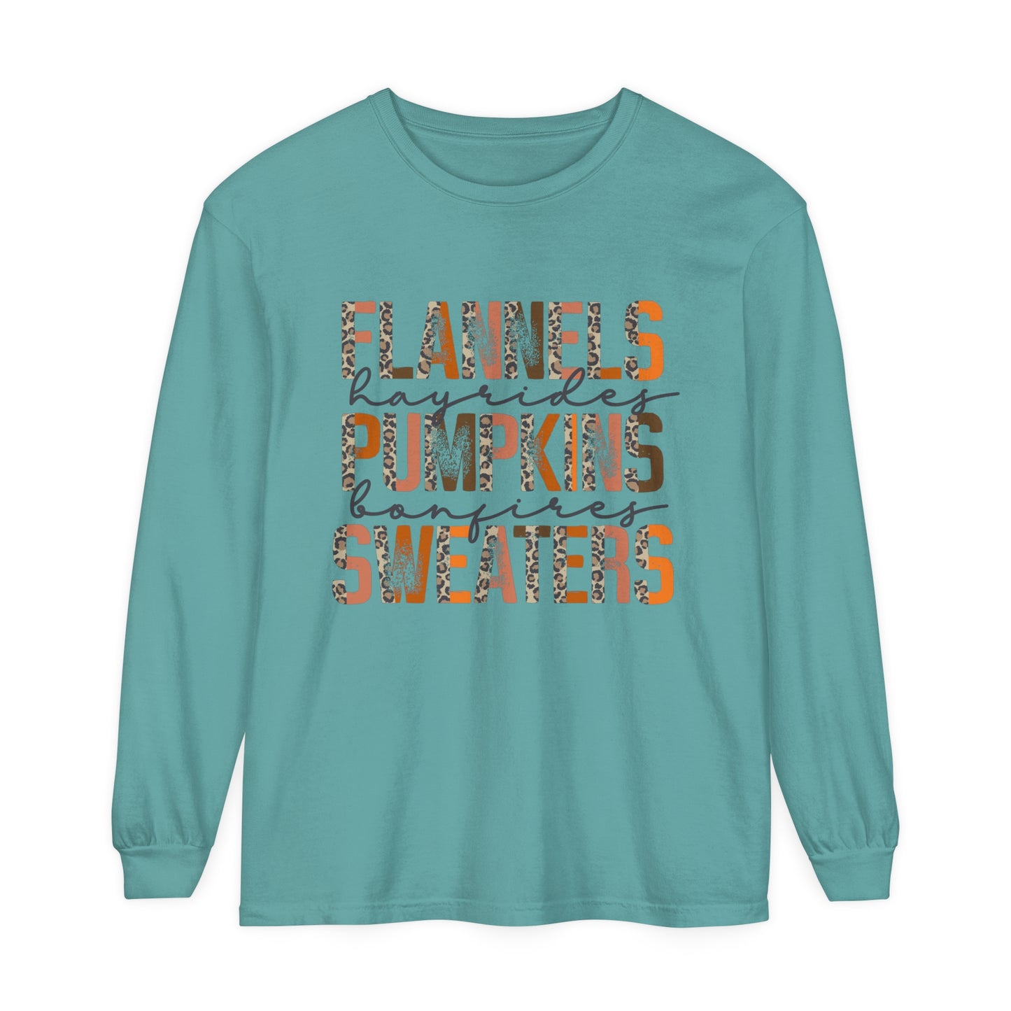 Flannels & Pumpkins Loose Long Sleeve T-Shirt