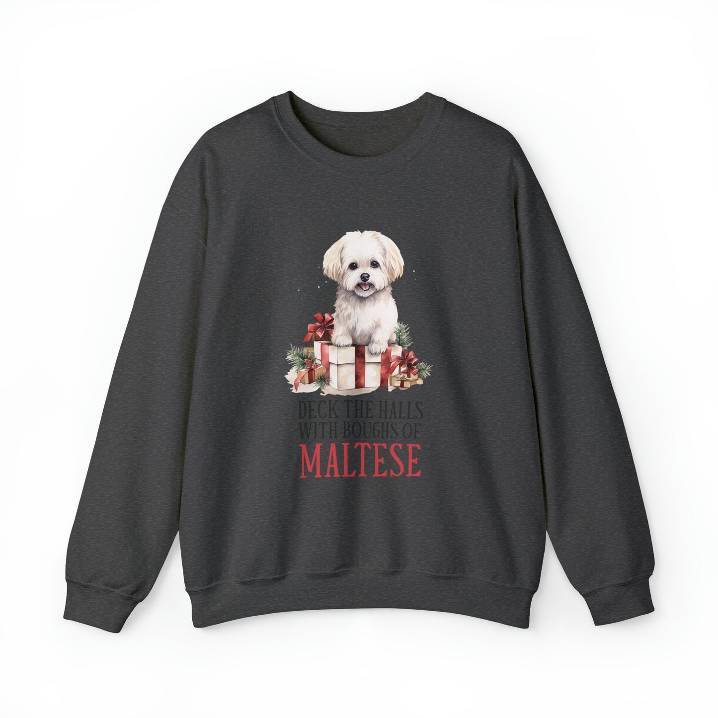 Maltese Dog Funny Crewneck Sweatshirt Women's