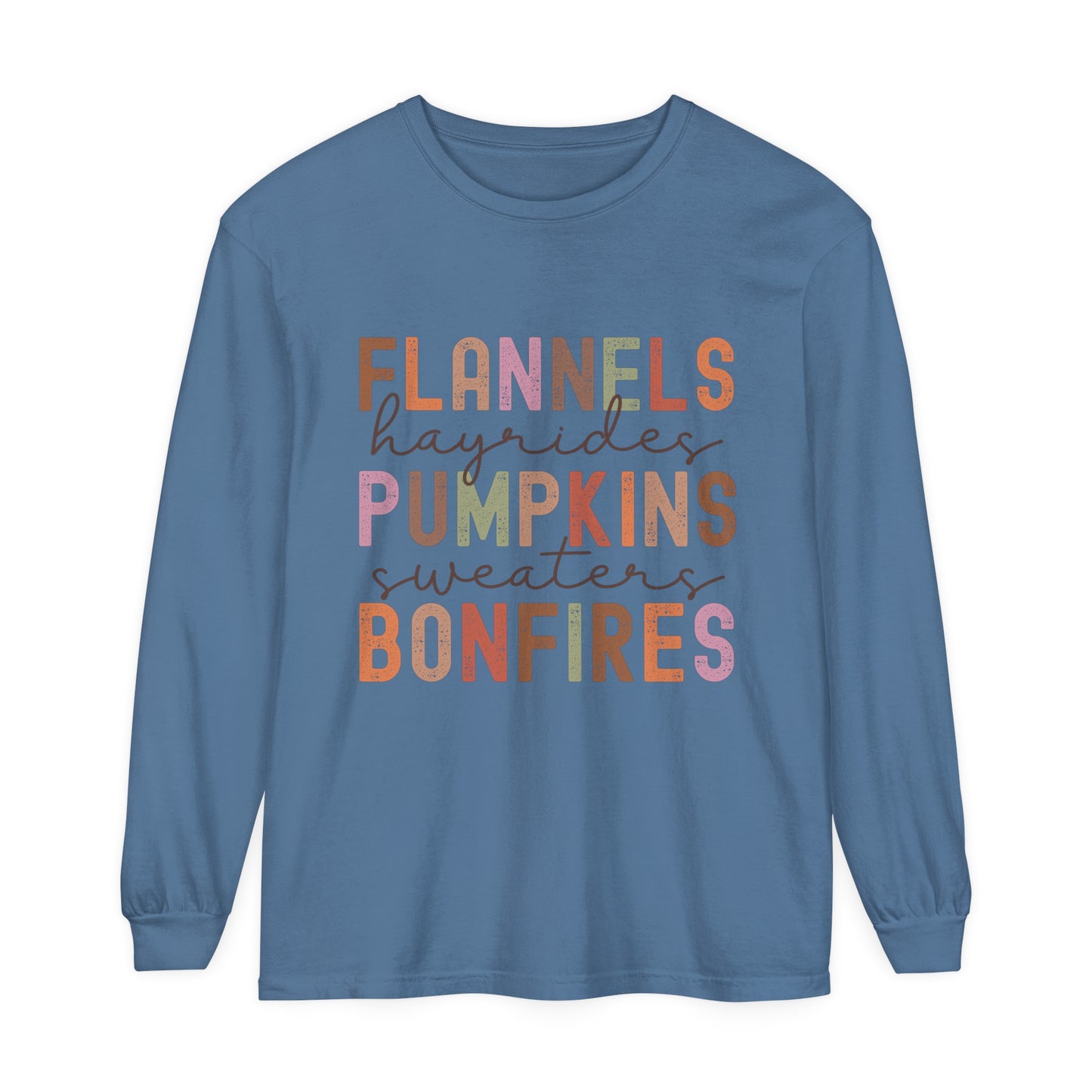 Flannels & Pumpkins Loose Long Sleeve T-Shirt