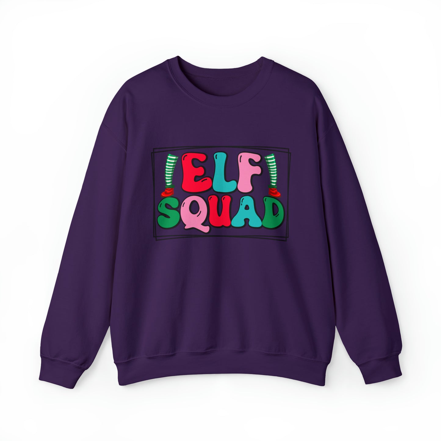 Elf Squad Family Group Christmas Holiday Adult Crewneck Sweatshirt