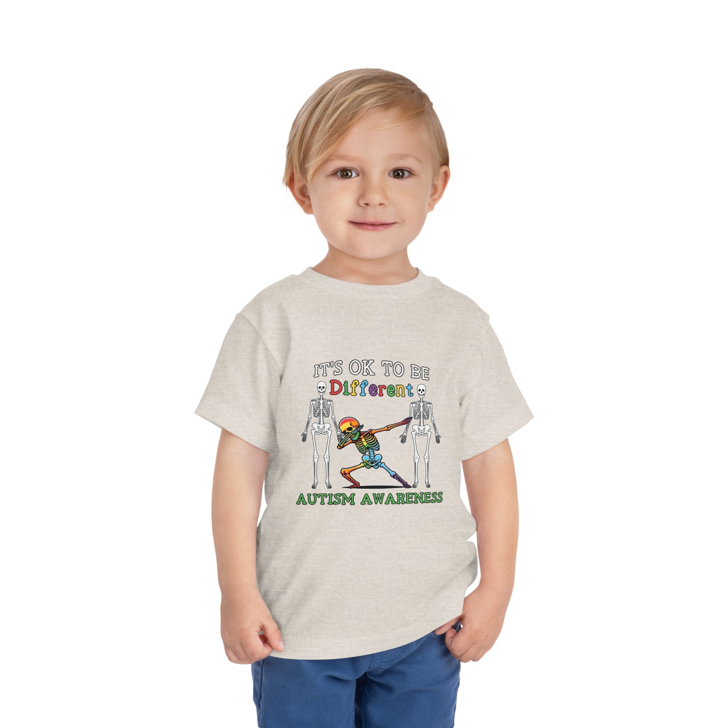 It's Okay to be different Autism Awareness Advocate Toddler Short Sleeve Tee