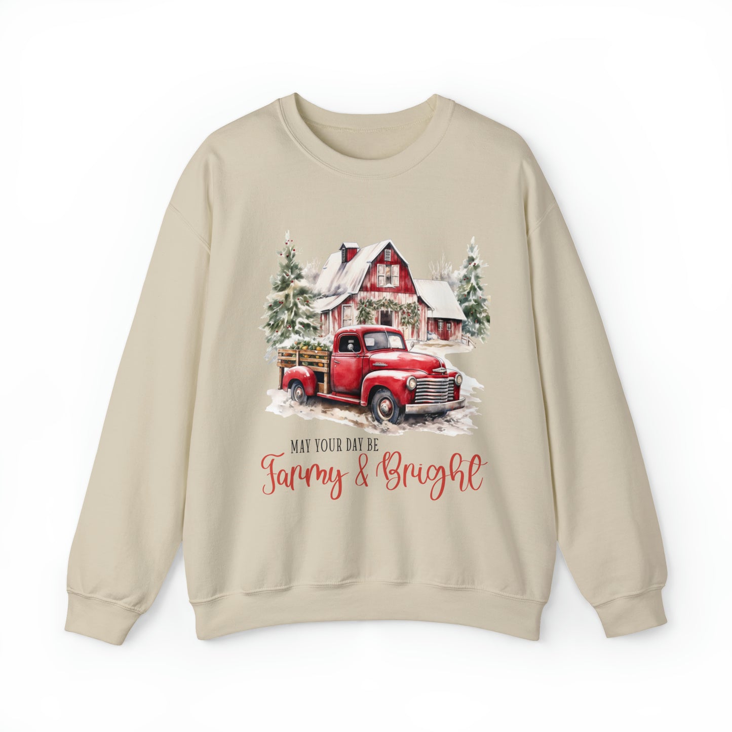 Farmy & Bright Women's Christmas Crewneck Sweatshirt