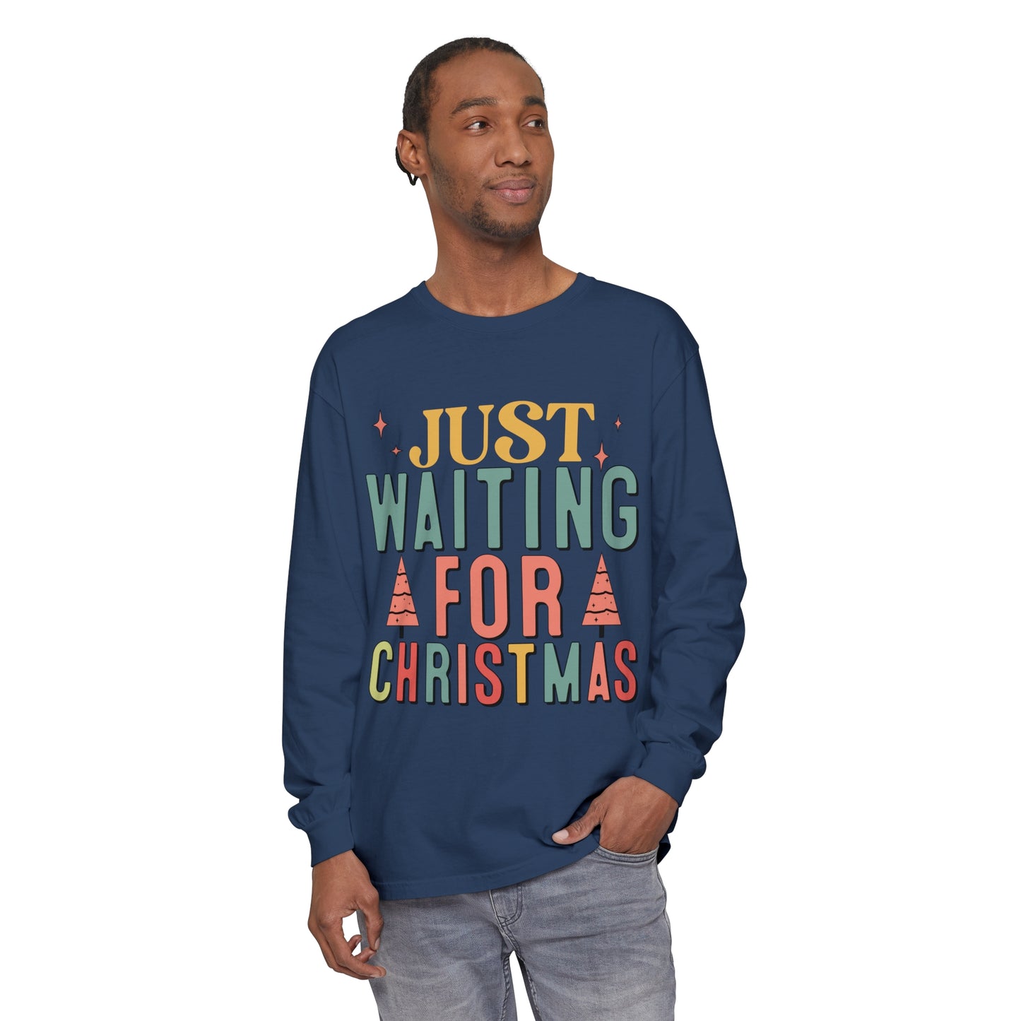 Just Waiting for Christmas Women's Loose Long Sleeve T-Shirt