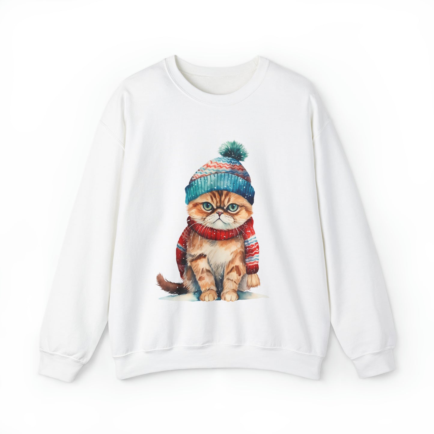 Funny Christmas Cat Sweatshirt Adult Unisex