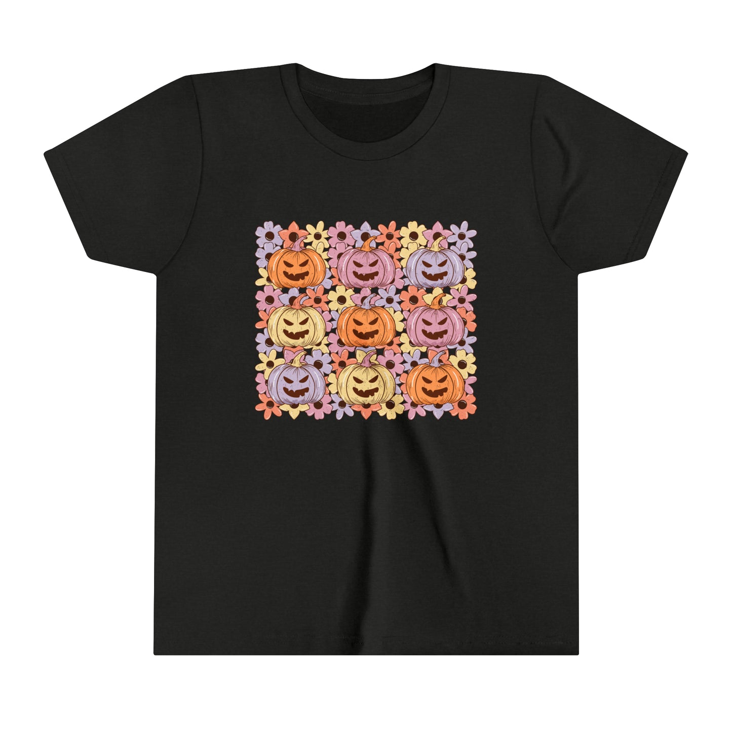 Pumpkin faces Girl's Youth Short Sleeve Tee