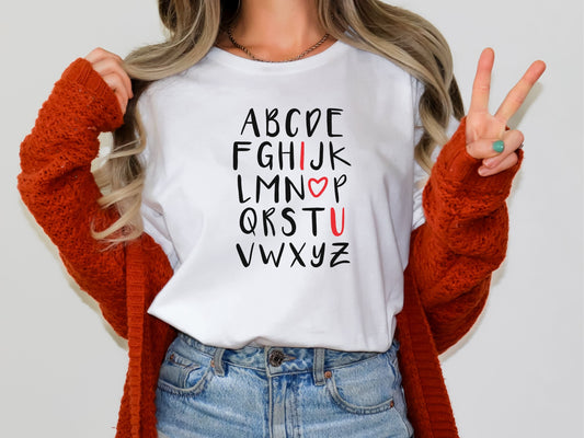 Alphabet I <3 U Women's Tshirt