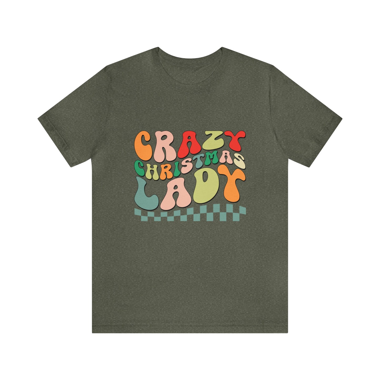 Crazy Christmas Lady Women's Funny Short Sleeve Christmas T Shirt