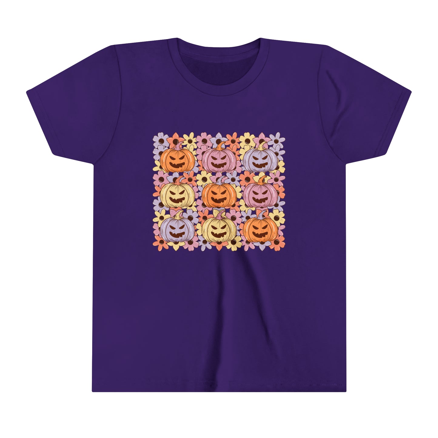 Pumpkin faces Girl's Youth Short Sleeve Tee