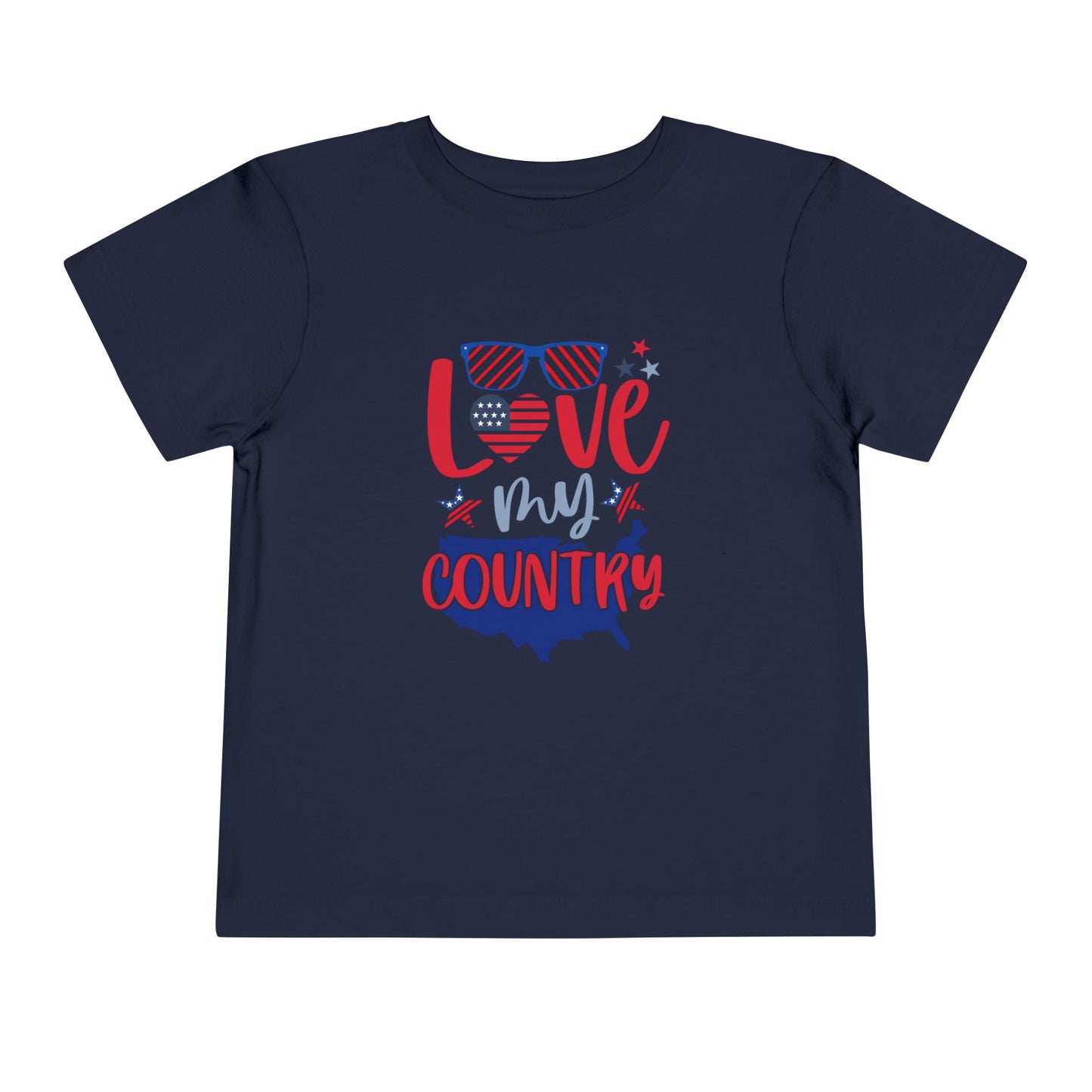 Love My Country 4th of July Toddler Short Sleeve Tee