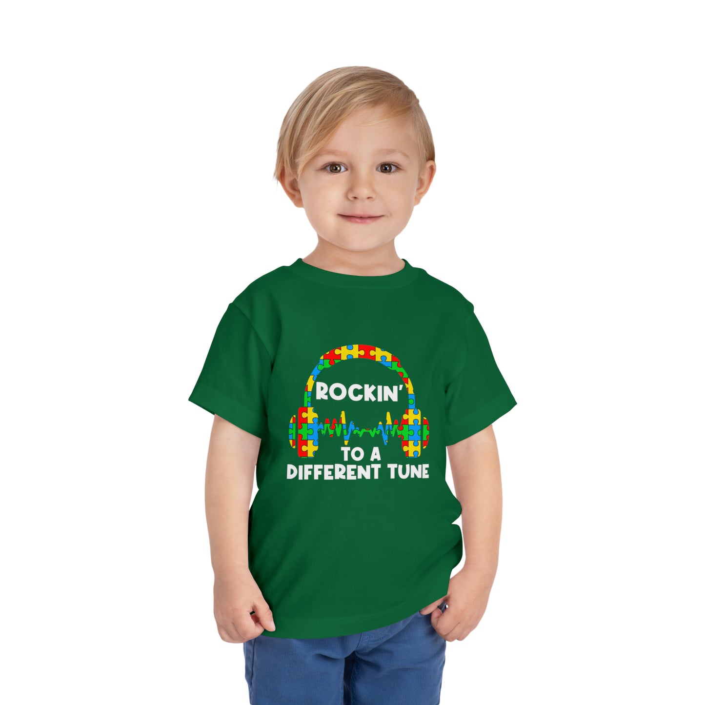 Rockin' to a different tune Autism Awareness Advocate Toddler Short Sleeve Tee