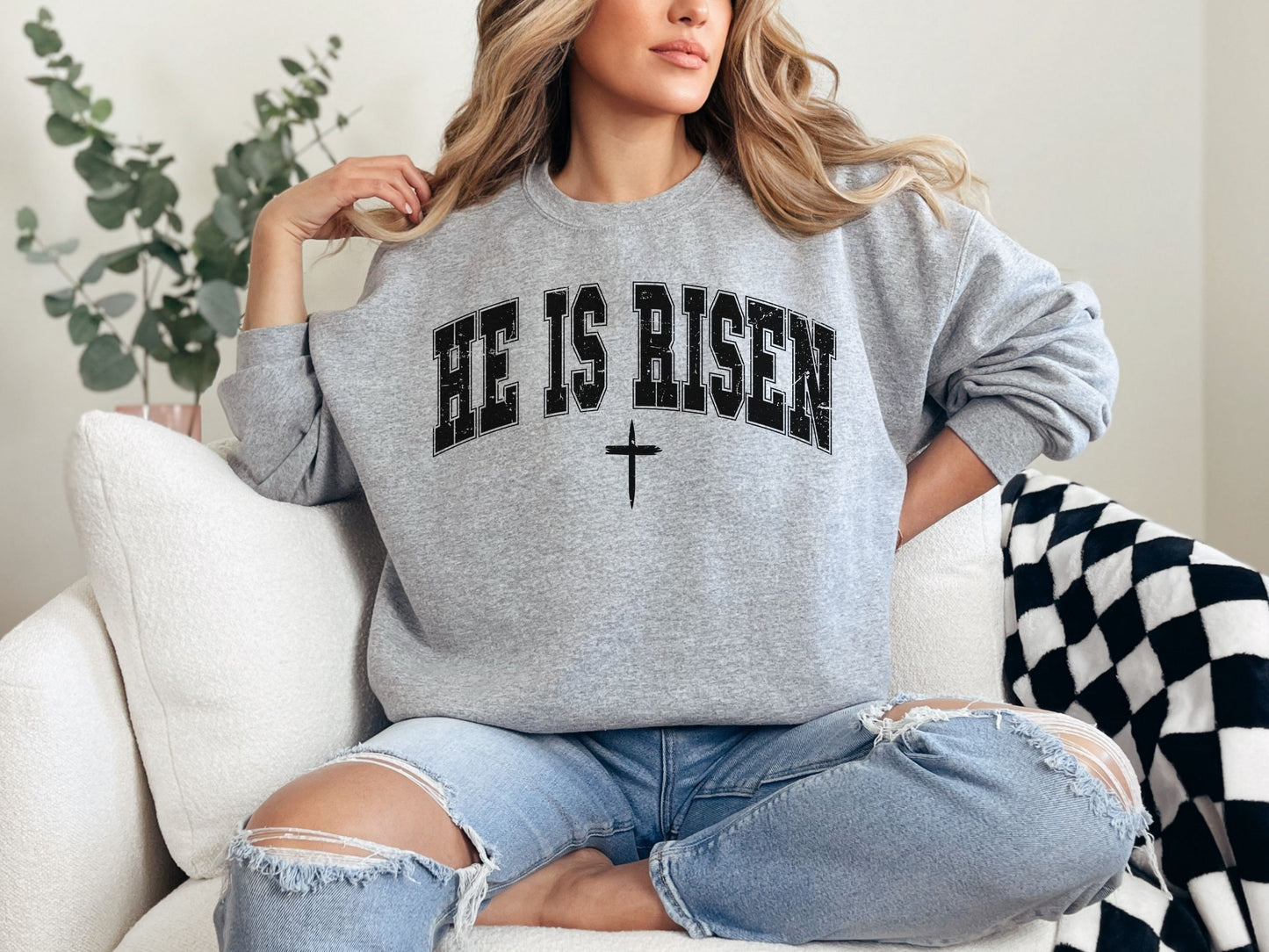 He is Risen Women's Easter Spiritual Sweatshirt