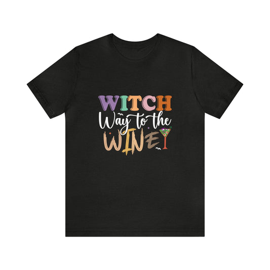 Witch Way To The Wine Women's Halloween Shirt, Fall T-Shirt