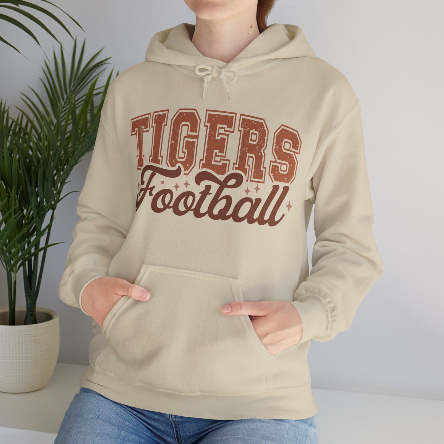 Tigers Football Adult Unisex Heavy Blend™ Hooded Sweatshirt