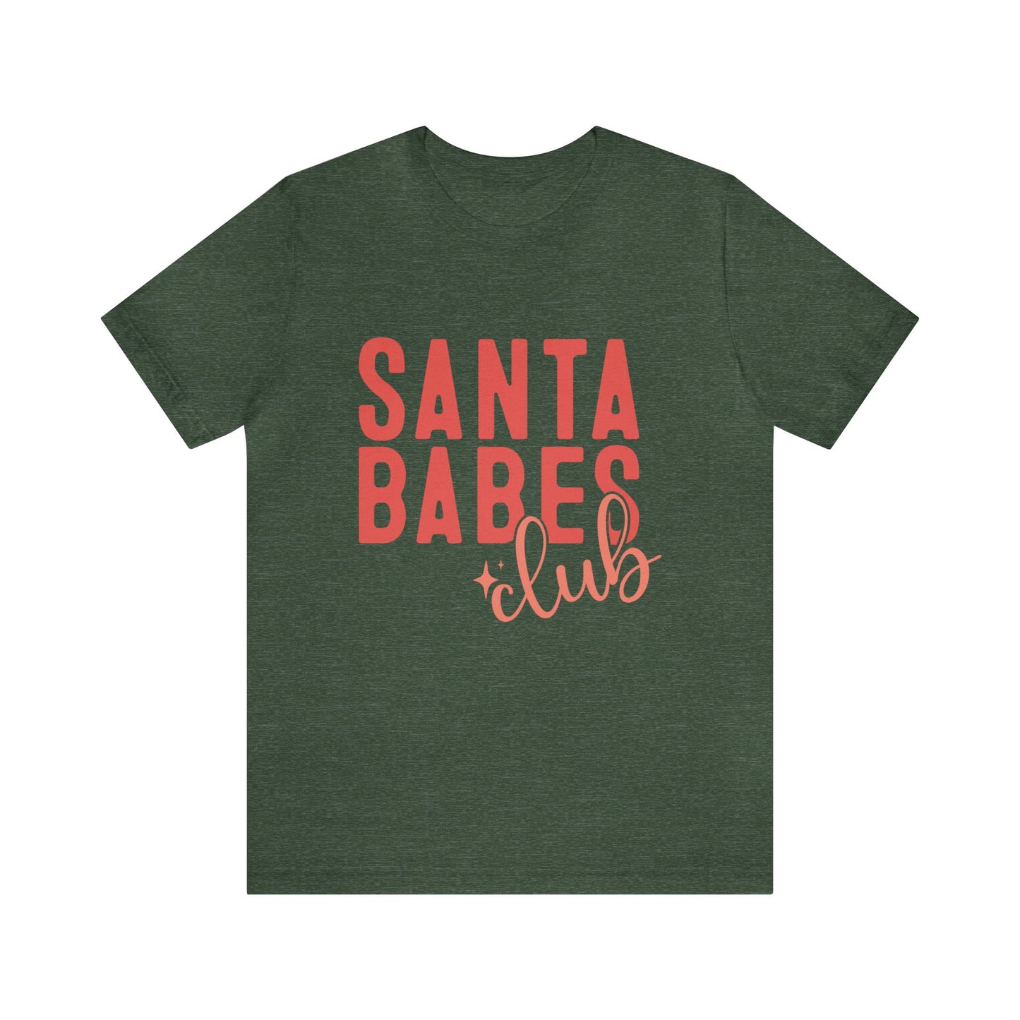 Santa Babes Club Women's Funny Christmas Short Sleeve Shirt