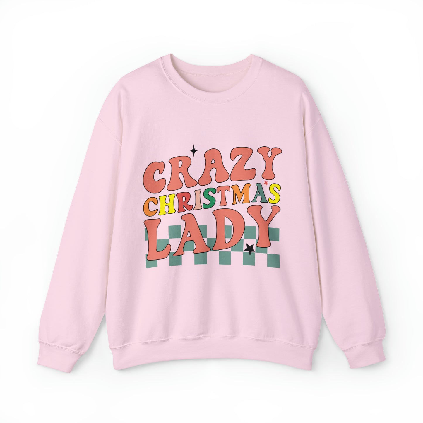 Crazy Christmas Lady Women's Funny Christmas Crewneck Sweatshirt