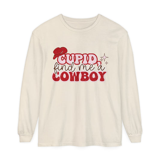 Cupid Find Me A Cowboy Women's Loose Long Sleeve T-Shirt