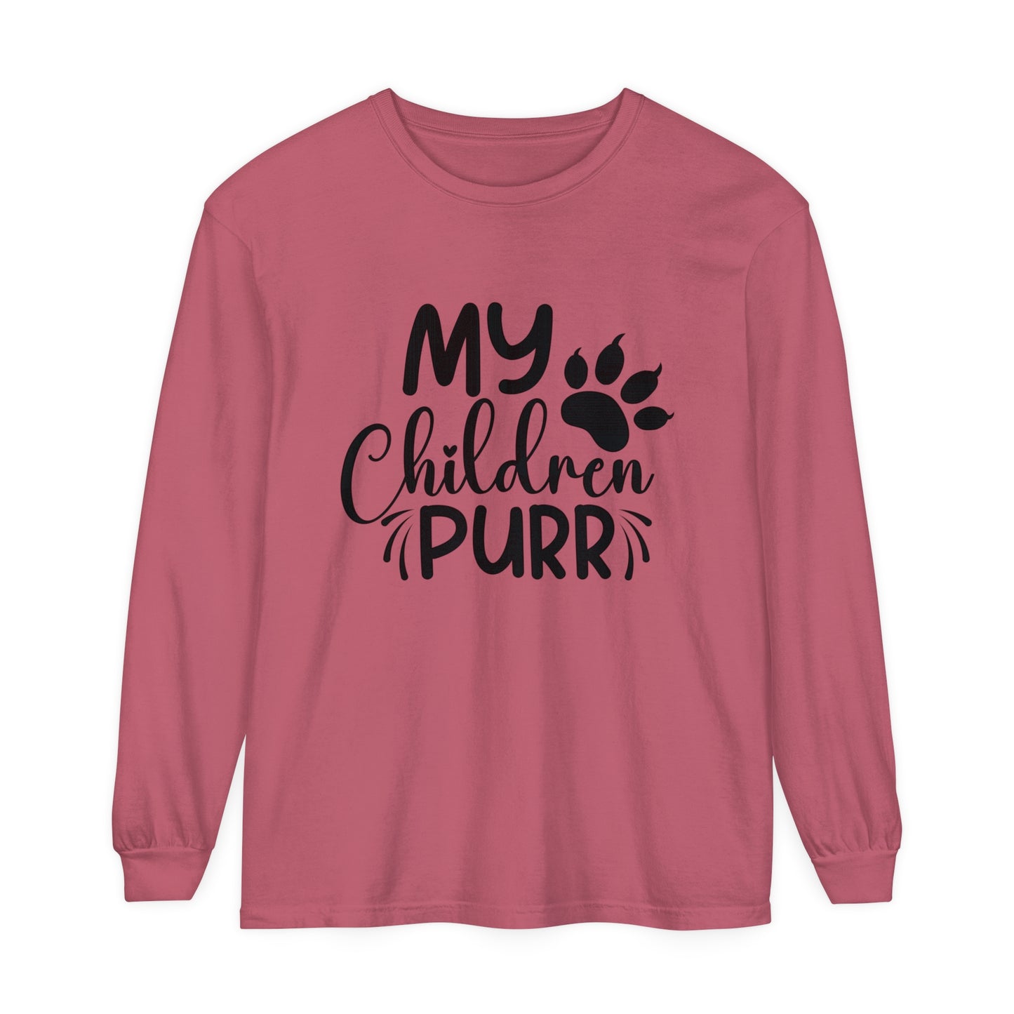 My Children Purr Cat Mom Women's Loose Long Sleeve T-Shirt