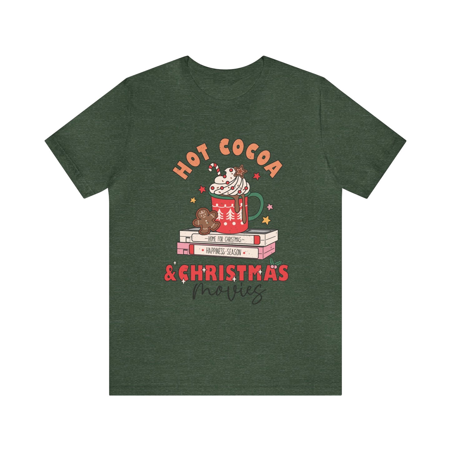 Hot Cocoa and Christmas Movies Women's Short Sleeve Christmas T Shirt