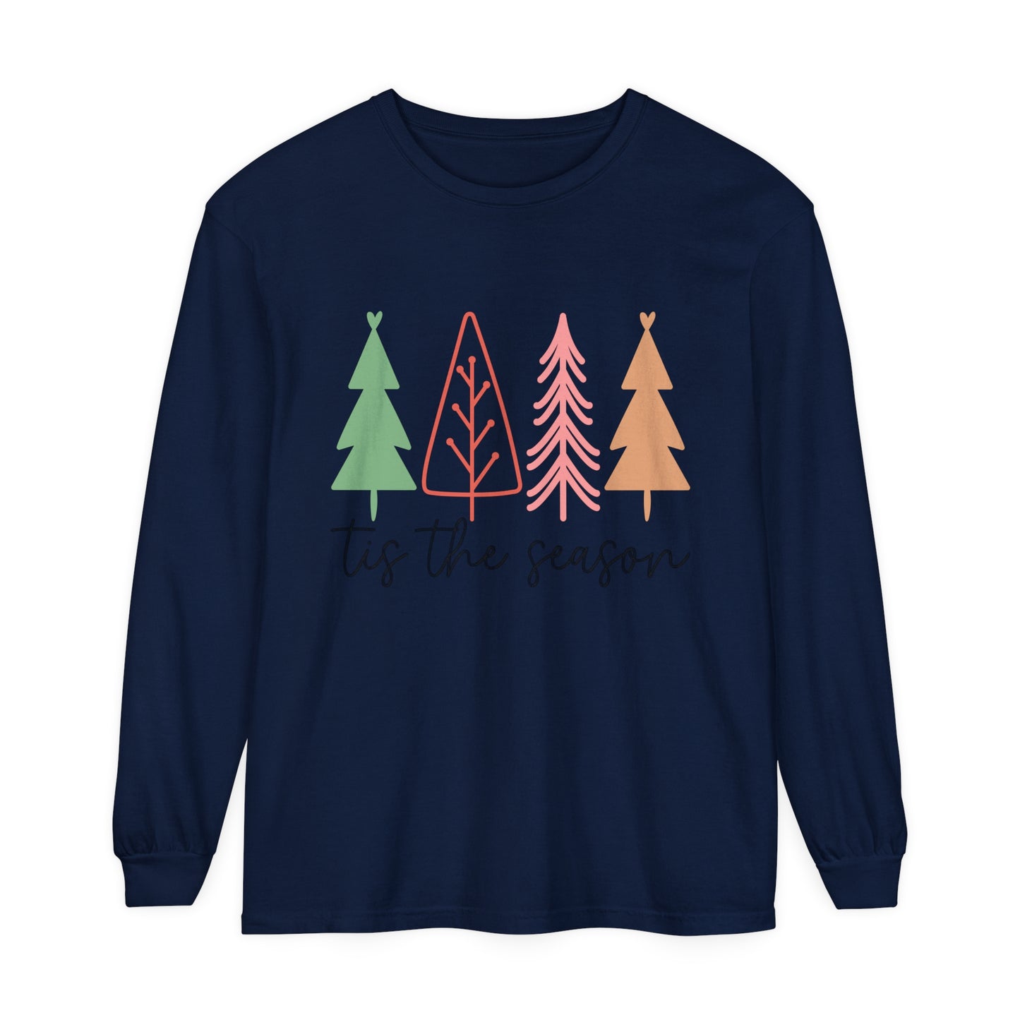 Tis the Season Women's Christmas Holiday Loose Long Sleeve T-Shirt