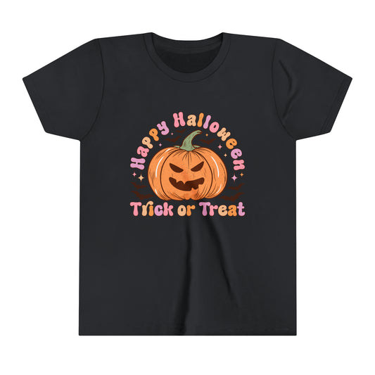 Happy Halloween Trick or Treat Girl's Youth Short Sleeve Tee