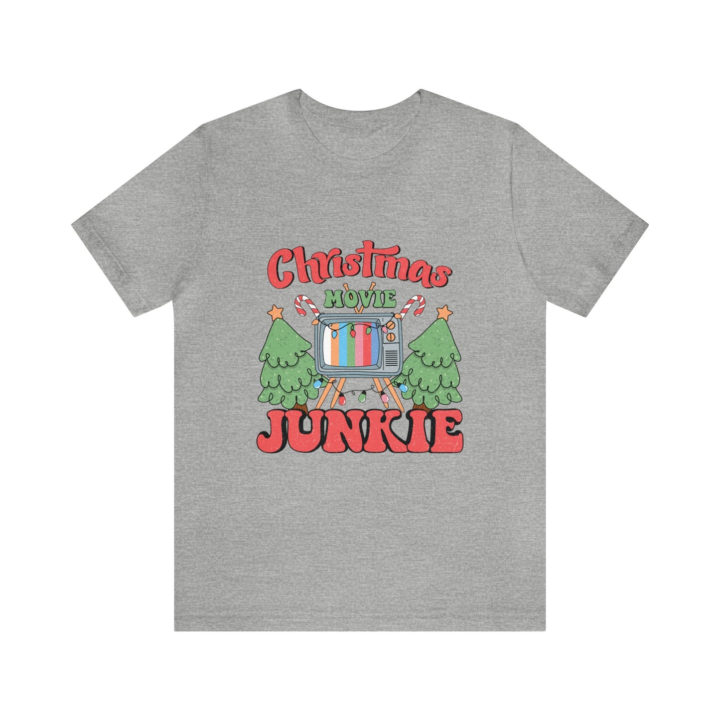 Christmas Movie Junkie Women's Short Sleeve Christmas T Shirt