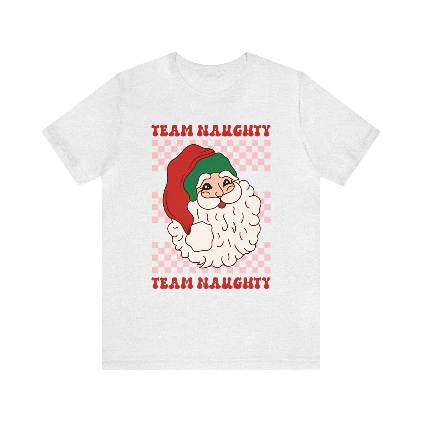 Santa Team Naughty Women's Funny Christmas Short Sleeve Shirt