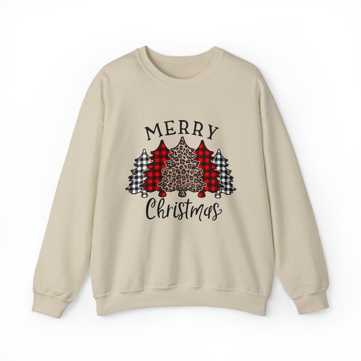 Merry Christmas With Trees Women's Christmas Crewneck Sweatshirt