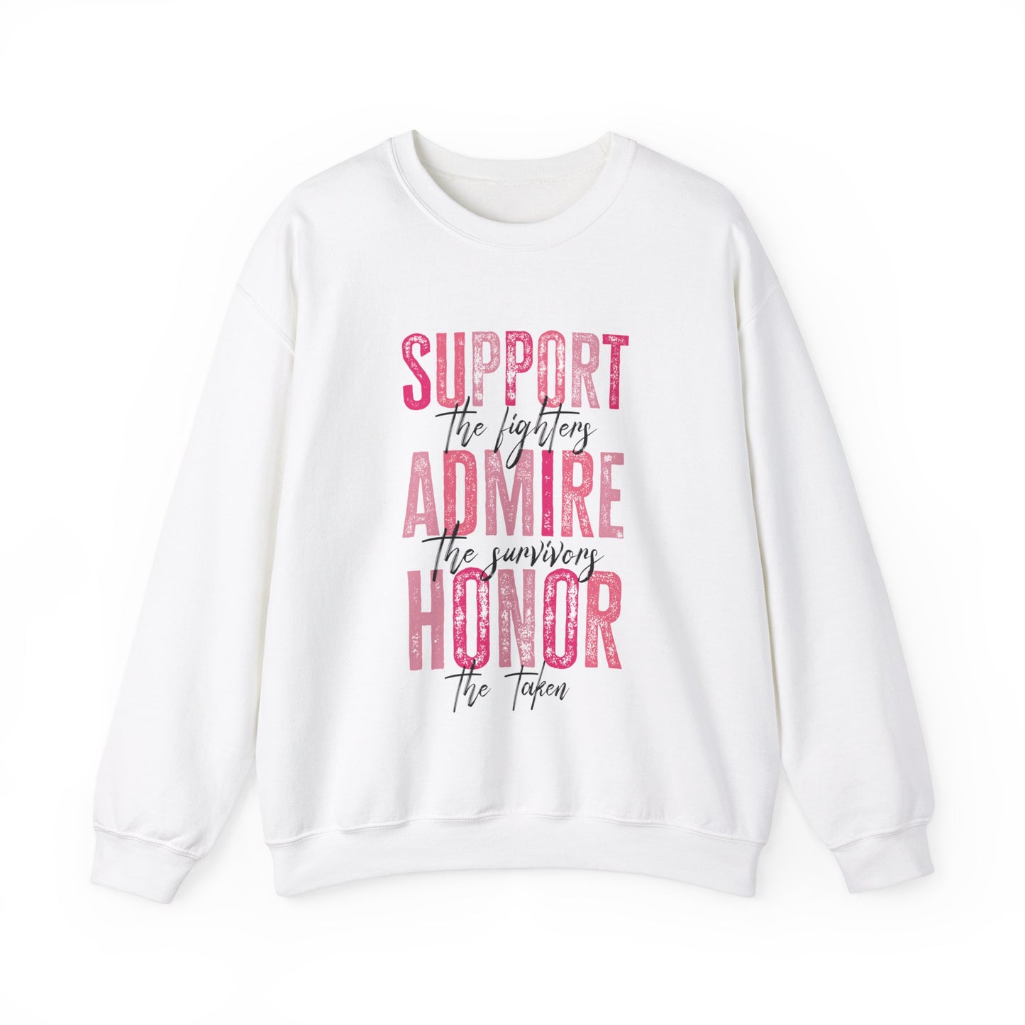 Support Admire Honor Breast Cancer Awareness Women's Crewneck Sweatshirt