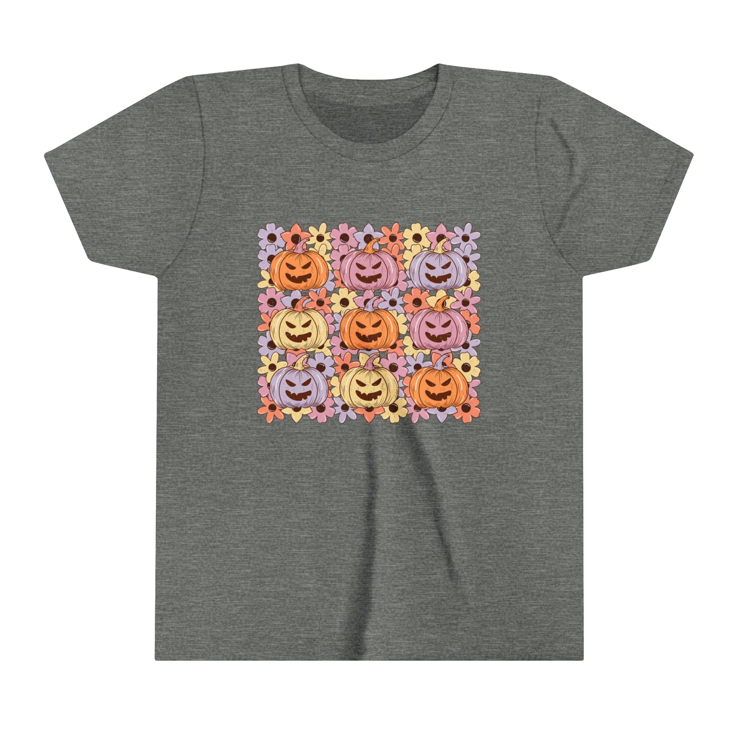 Pumpkin faces Girl's Youth Short Sleeve Tee