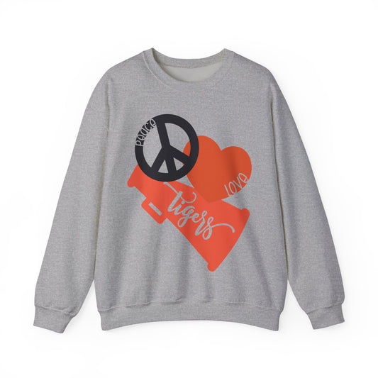 Peace Love Tigers Women's Crewneck Sweatshirt