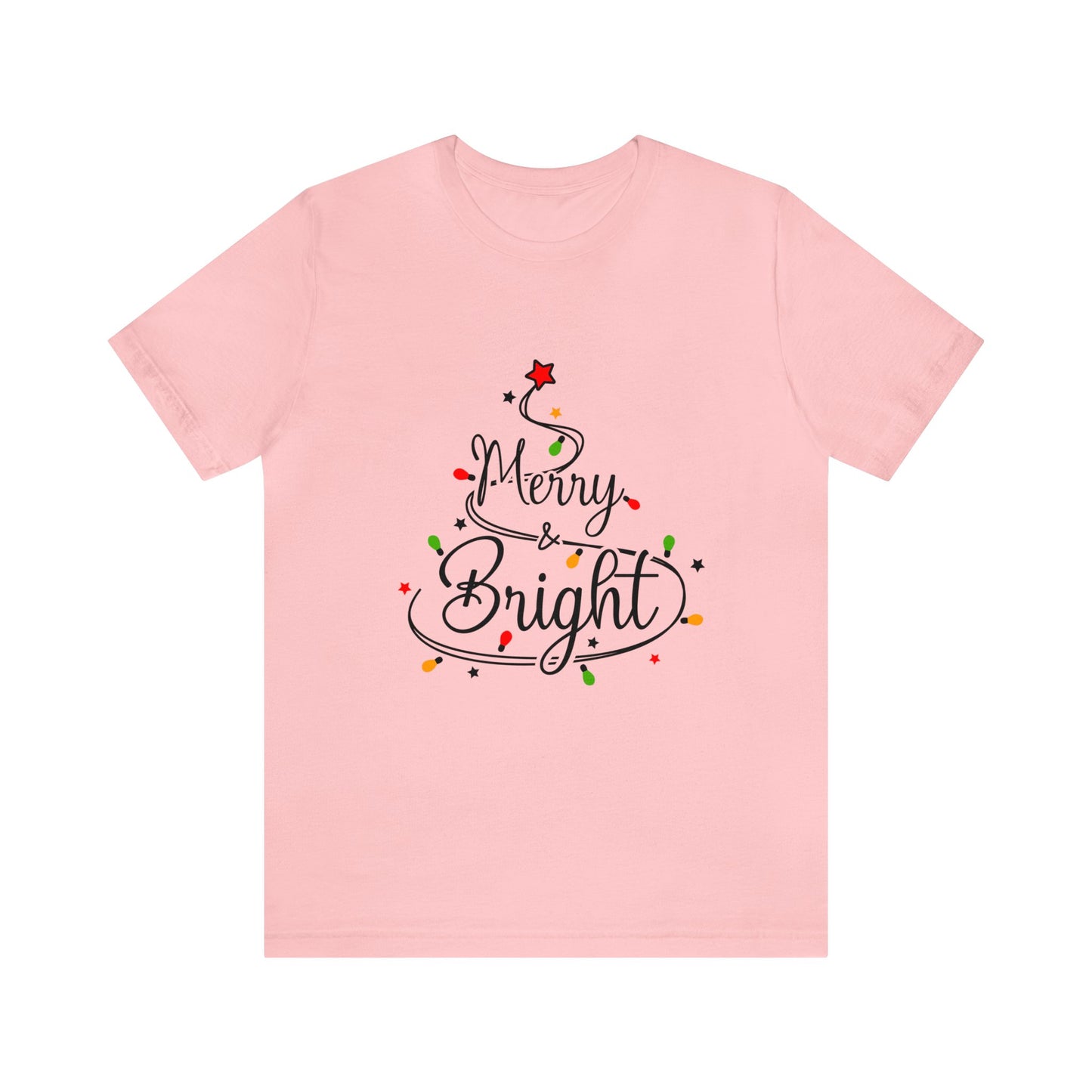 Merry & Bright Women's Short Sleeve Christmas Tree T Shirt