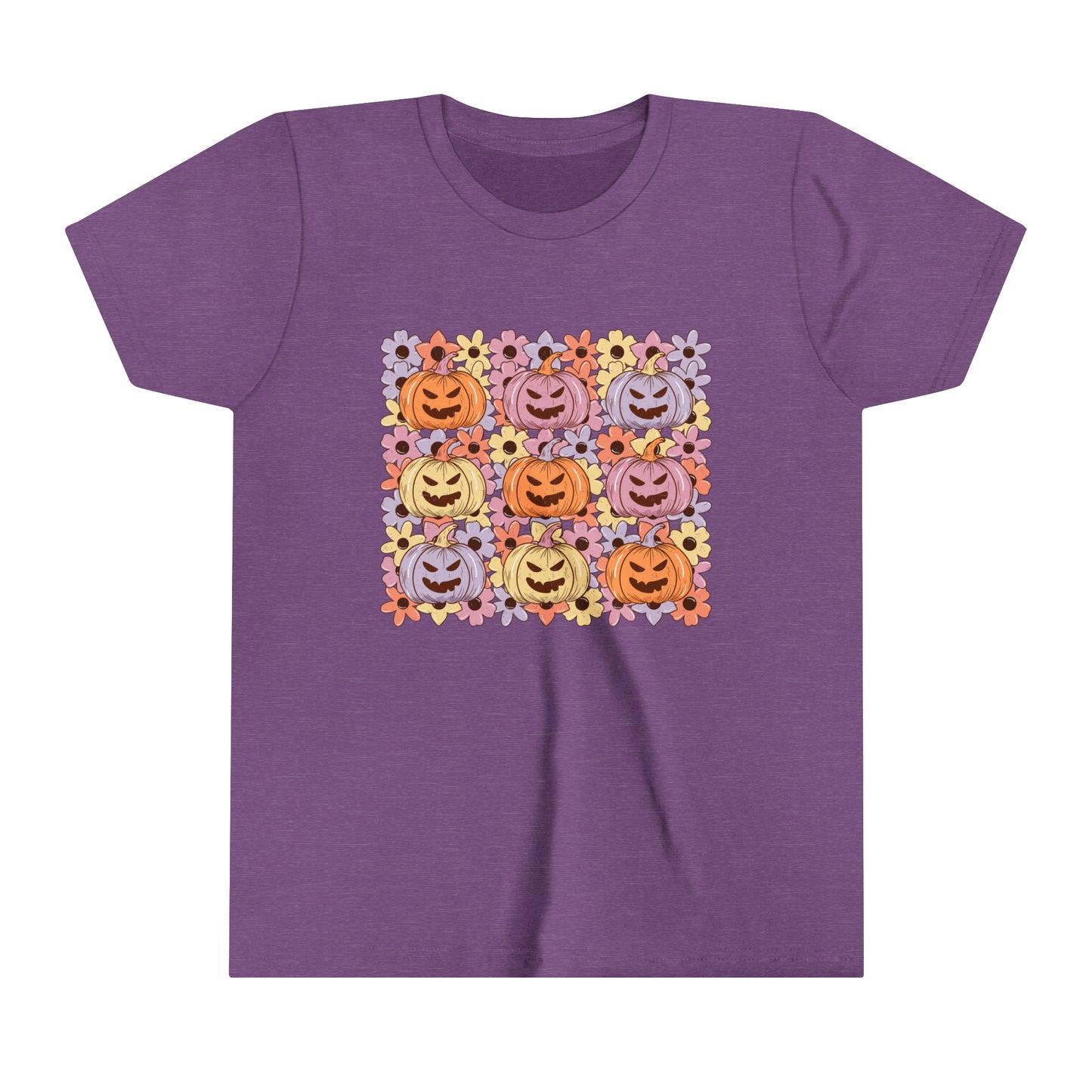 Pumpkin faces Girl's Youth Short Sleeve Tee