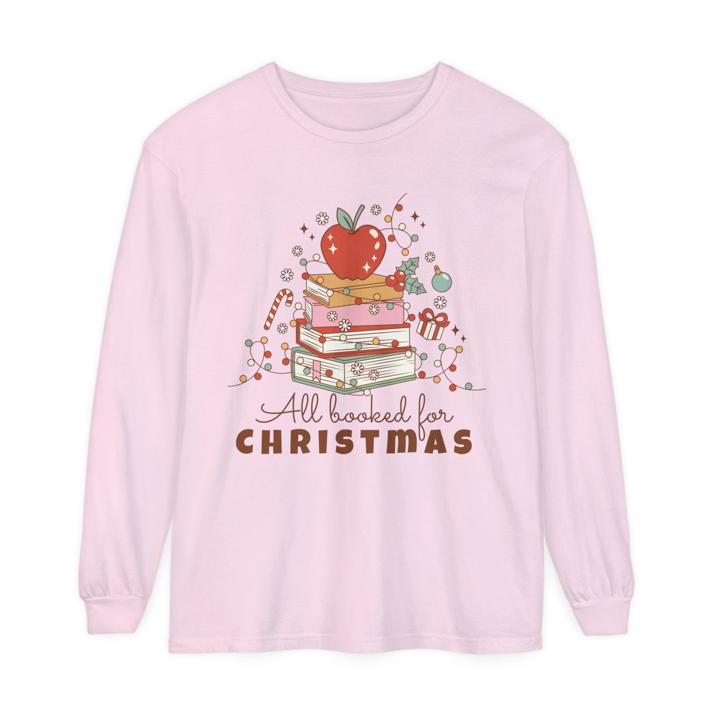 All Booked for Christmas Tree Loose Long Sleeve T-Shirt