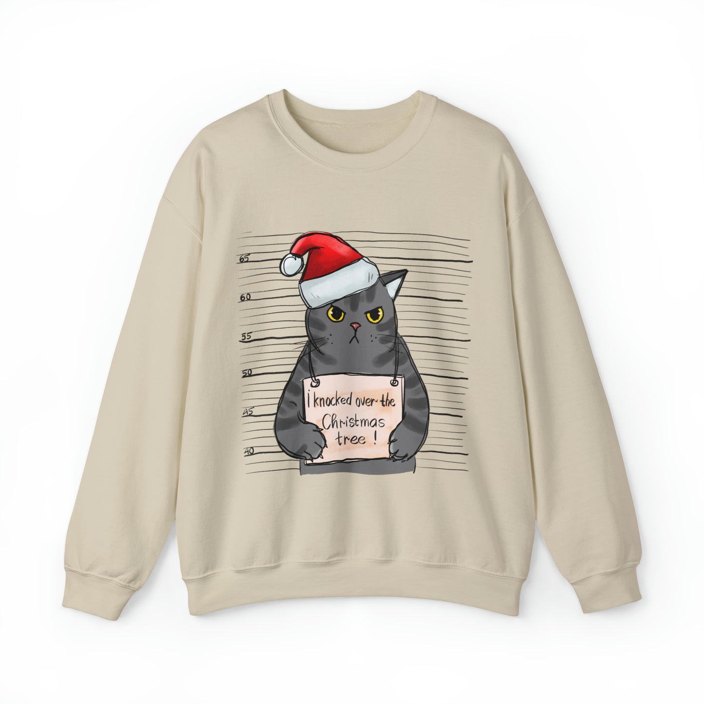 Funny Christmas Cat Sweatshirt Men and Women's