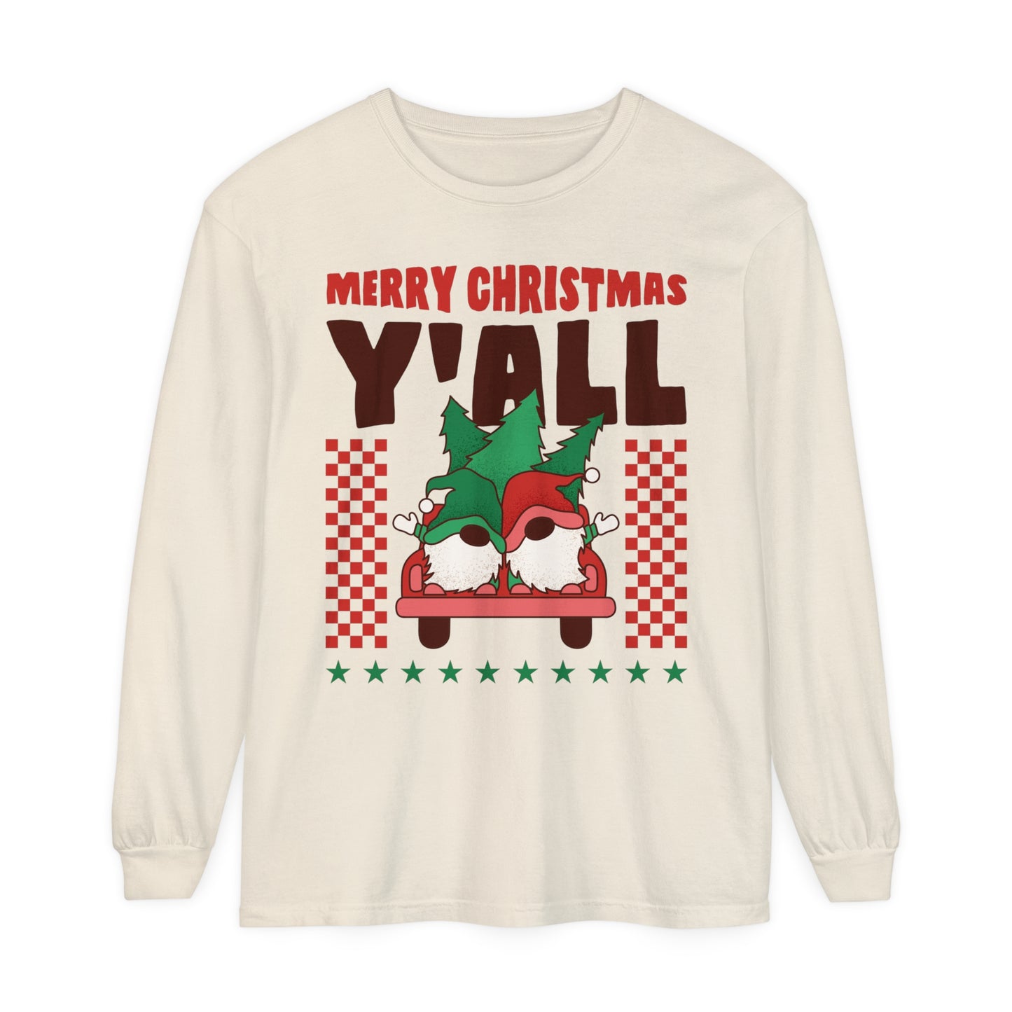 Merry Christmas Y'all Women's Christmas Holiday Loose Long Sleeve T-Shirt